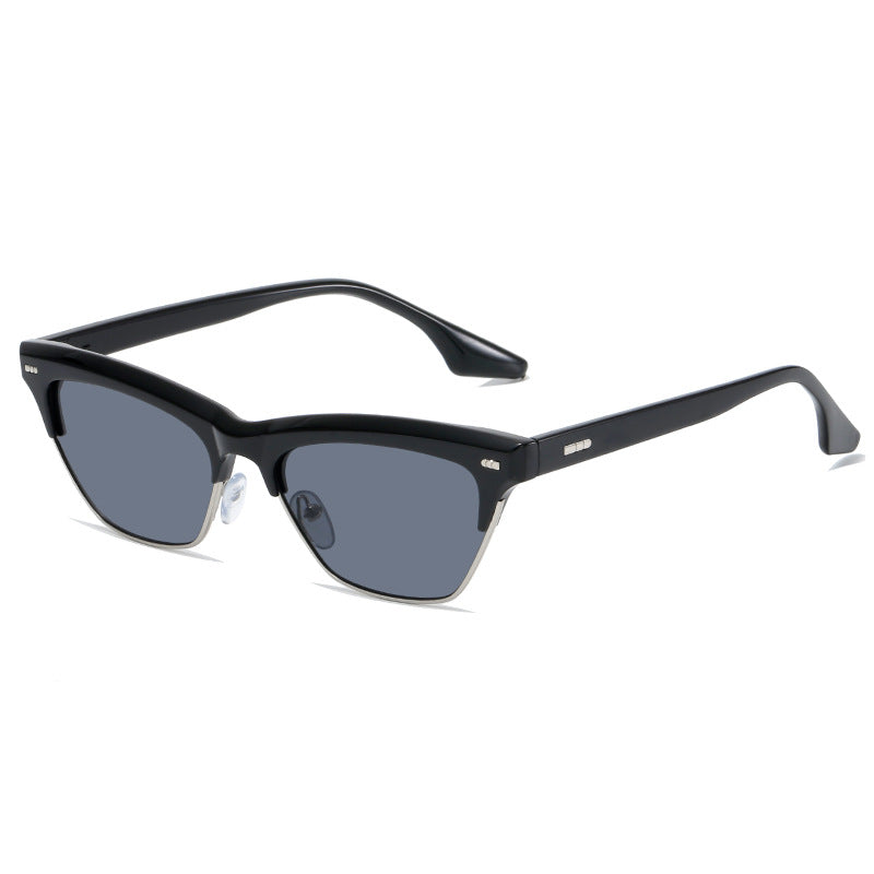 Wholesale Metal Half Frame Small Frame PC Sunglasses